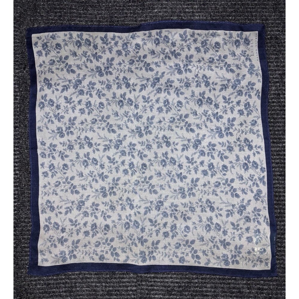 Ralph Lauren Women's 100% Silk Ditsy Floral Neck Handkerchief Cottagecore Navy.